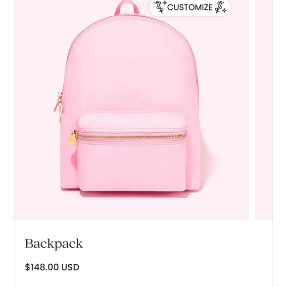 NWT Stoney Clover Lane Pink Backpack with Front Zip Pocket